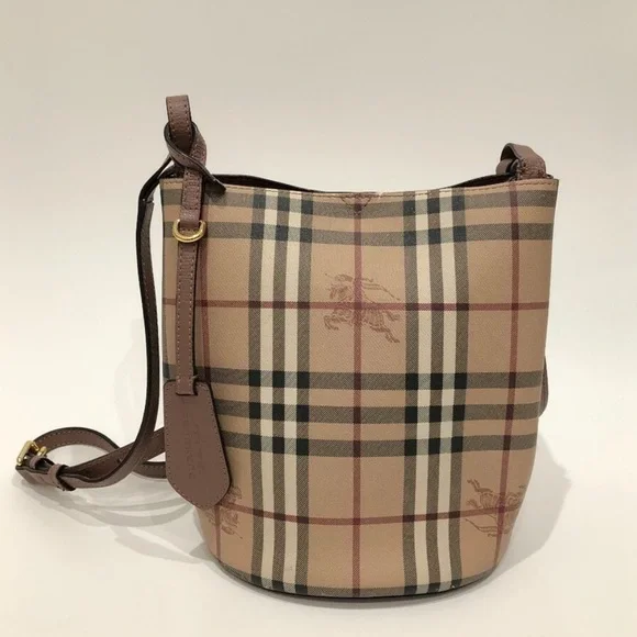 Burberry Haymarket Check Lorne Bucket Bag - Picture 1 of 13